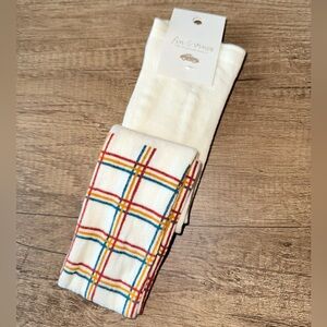 Fin and Vince Girls Tights, grid print, 2T-4T (31-35), NWT